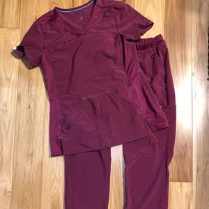 Women’s XS burgundy scrubs